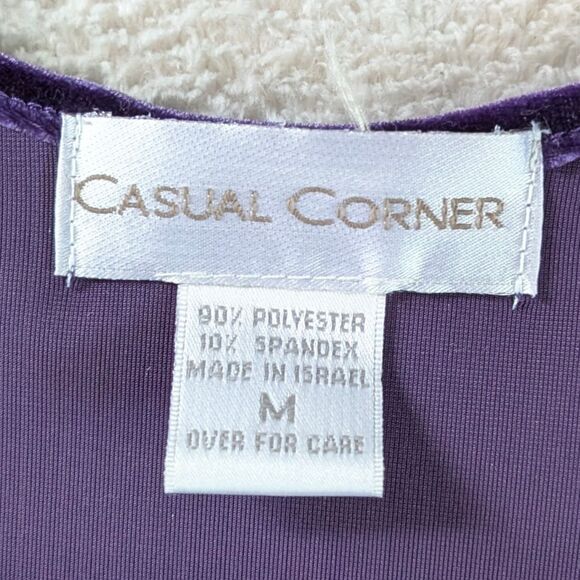 Vintage Velvet Three Piece Set Women's S/M Dark Purple Tank Cardigan Track Pants - Picture 4 of 9